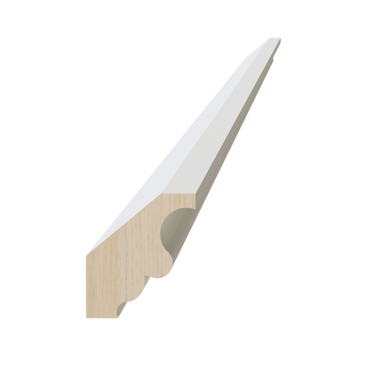 TW-CM2: Creamy White Shaker 96"W x 2"H x 2-1/2"D Crown Molding