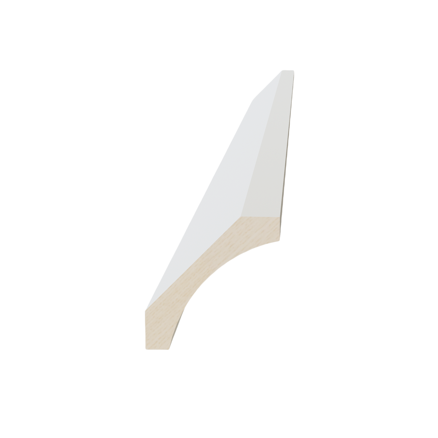 TW-CM4: Creamy White Shaker 96"W x 2-1/2"H x 2-1/2"D Crown Molding