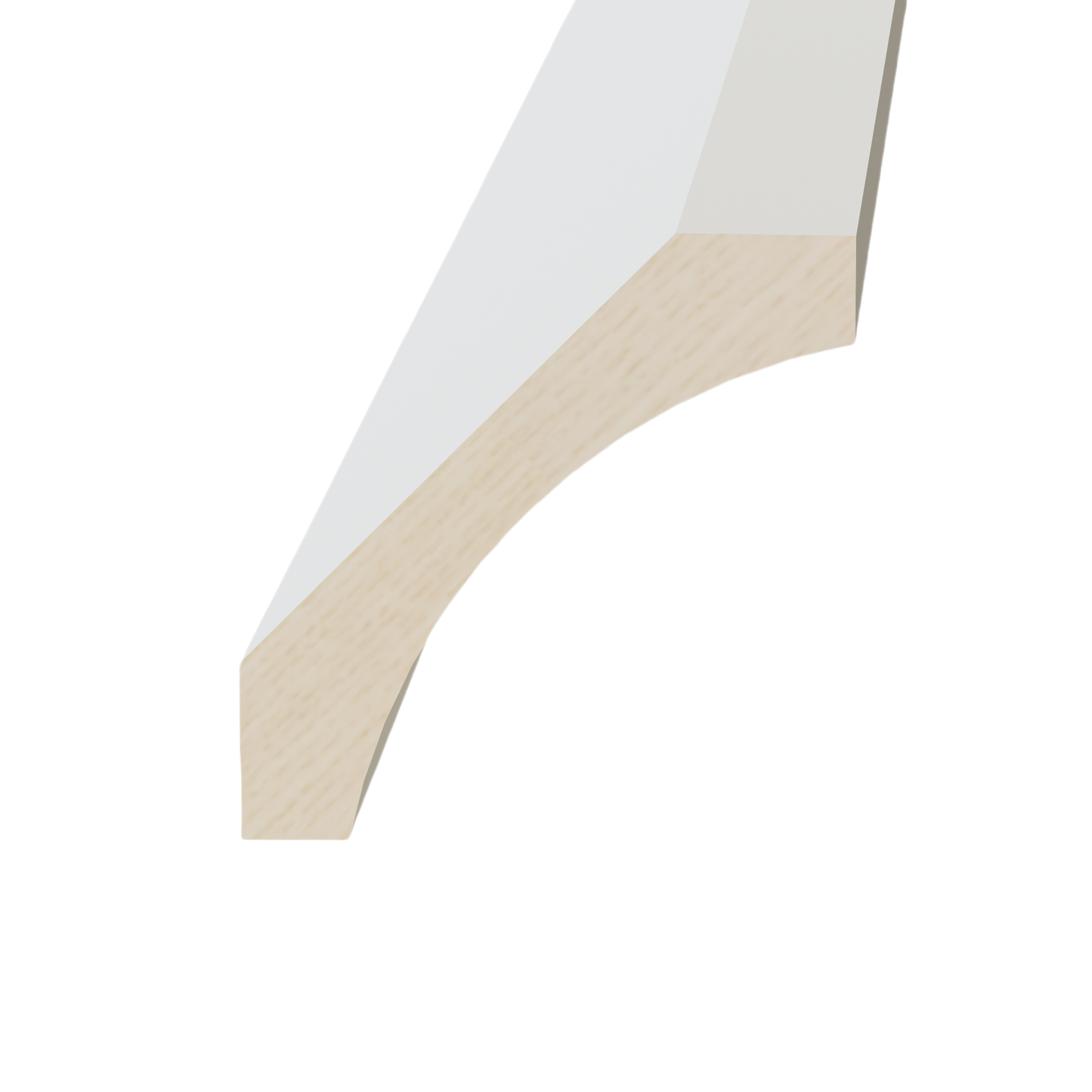 TW-CM4: Creamy White Shaker 96"W x 2-1/2"H x 2-1/2"D Crown Molding