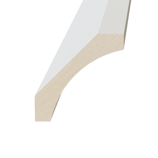 TW-CM4: Creamy White Shaker 96"W x 2-1/2"H x 2-1/2"D Crown Molding