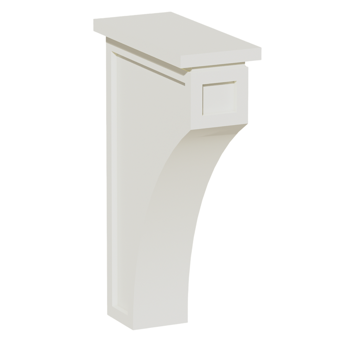 TW-CMCB: Creamy White Shaker 3-1/2"W x 12-1/4"H x 08"D Extra Large Corbel