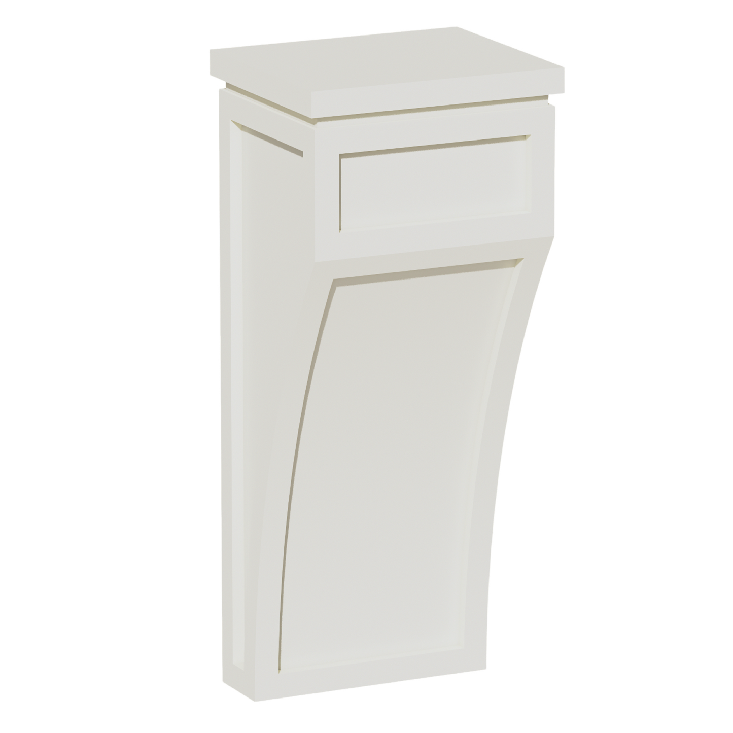 TW-CML: Creamy White Shaker 5-1/4"W x 12-1/2"H x 4-1/2"D Large Corbel