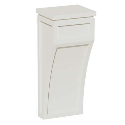 TW-CML: Creamy White Shaker 5-1/4"W x 12-1/2"H x 4-1/2"D Large Corbel