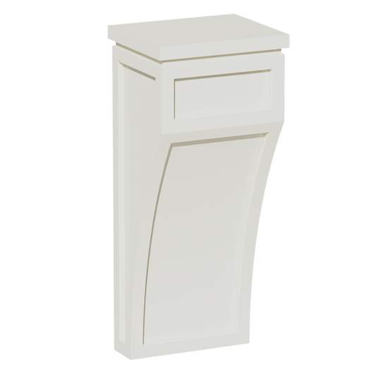 TW-CML: Creamy White Shaker 5-1/4"W x 12-1/2"H x 4-1/2"D Large Corbel