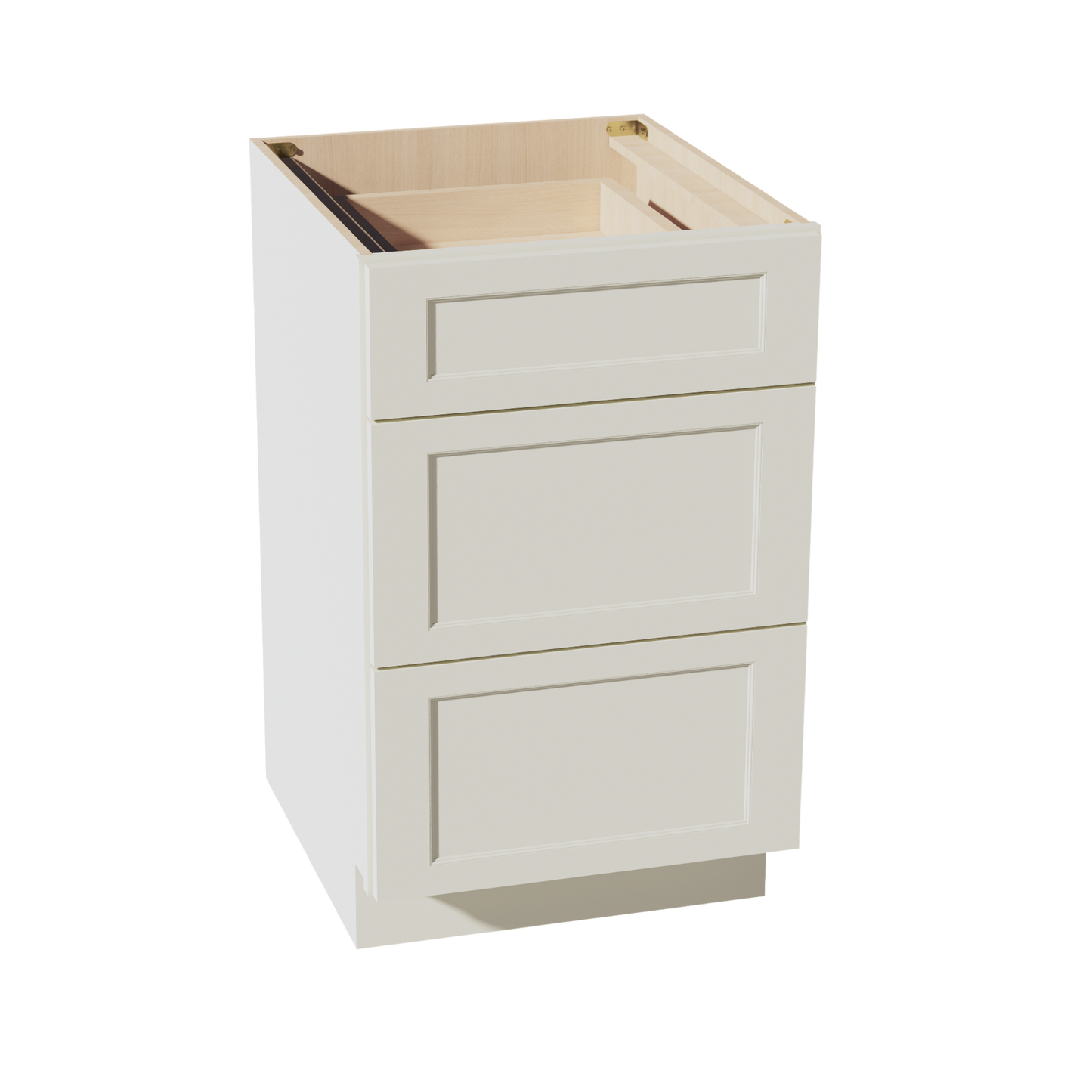 TW-DB21: Creamy White Shaker 21" 3 Drawers Base Cabinet