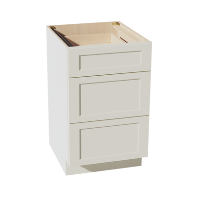 TW-DB21: Creamy White Shaker 21" 3 Drawers Base Cabinet