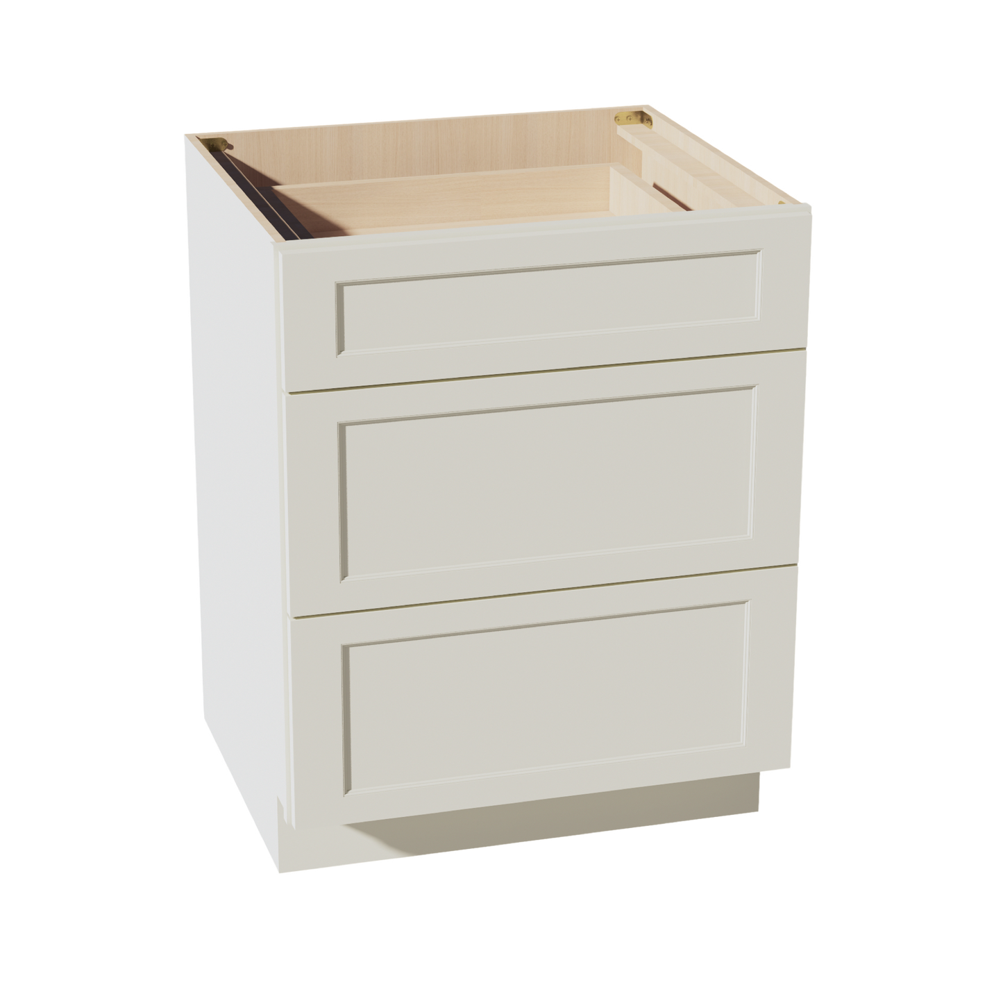 TW-DB27: Creamy White Shaker 27" 3 Drawers Base Cabinet