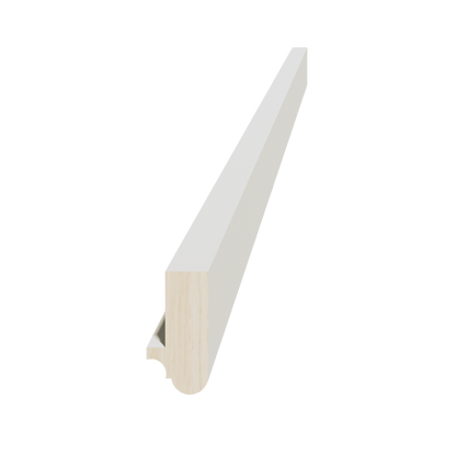 TW-LRM: Creamy White Shaker 96"W x 1-1/2"H x 3/4"D Light Rail Molding