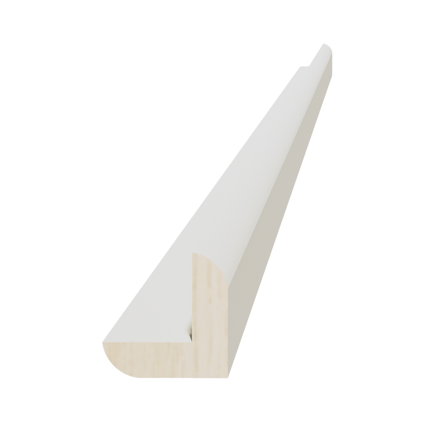 TW-OCM8: Creamy White Shaker 96"W x 7/8"H x 7/8"D Outside Corner Molding