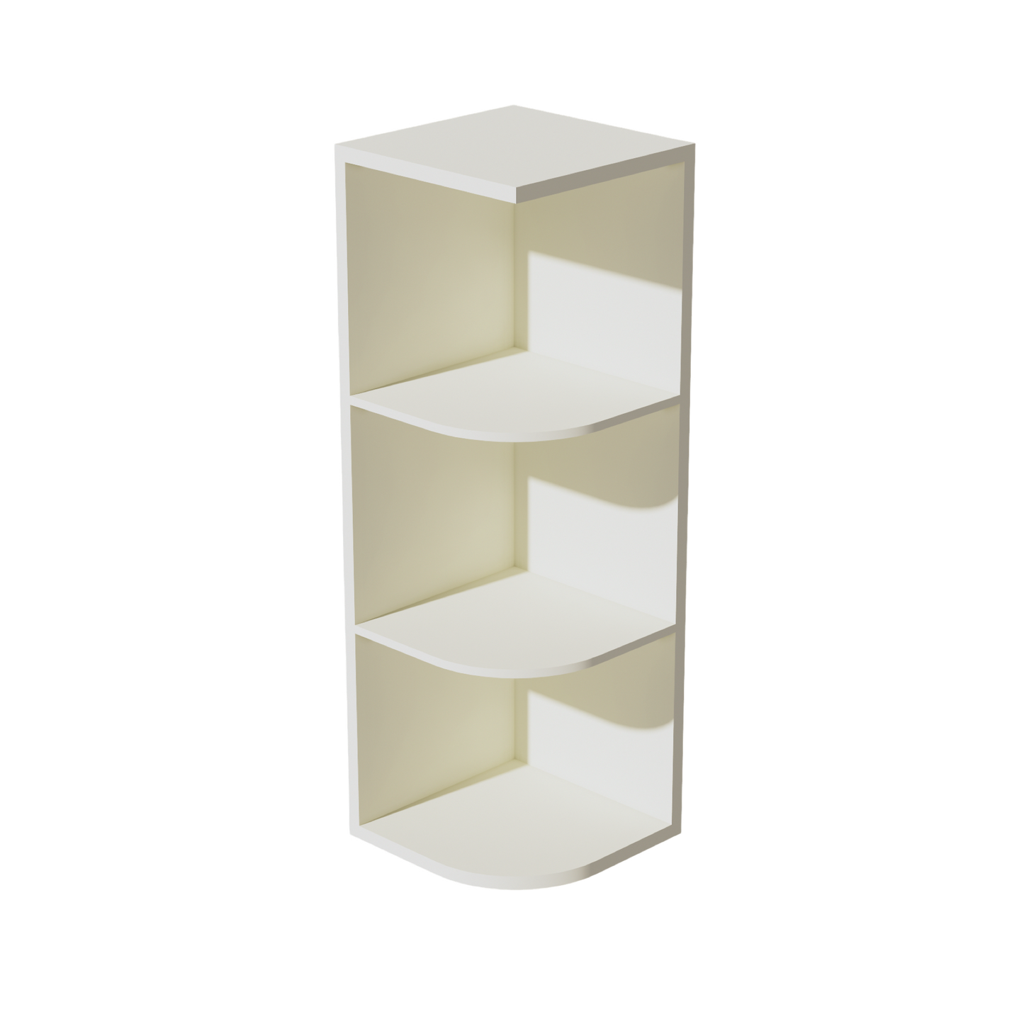 TW-OE1236: Creamy White Shaker 12"W x 36"H 4 Shelves Wall End Shelf Cabinet