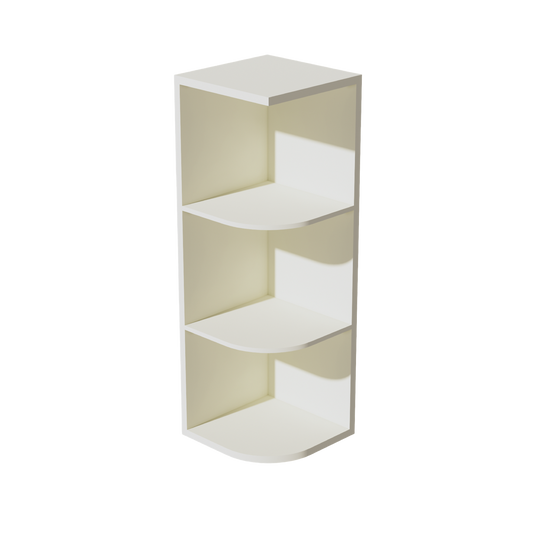 TW-OE1236: Creamy White Shaker 12"W x 36"H 4 Shelves Wall End Shelf Cabinet