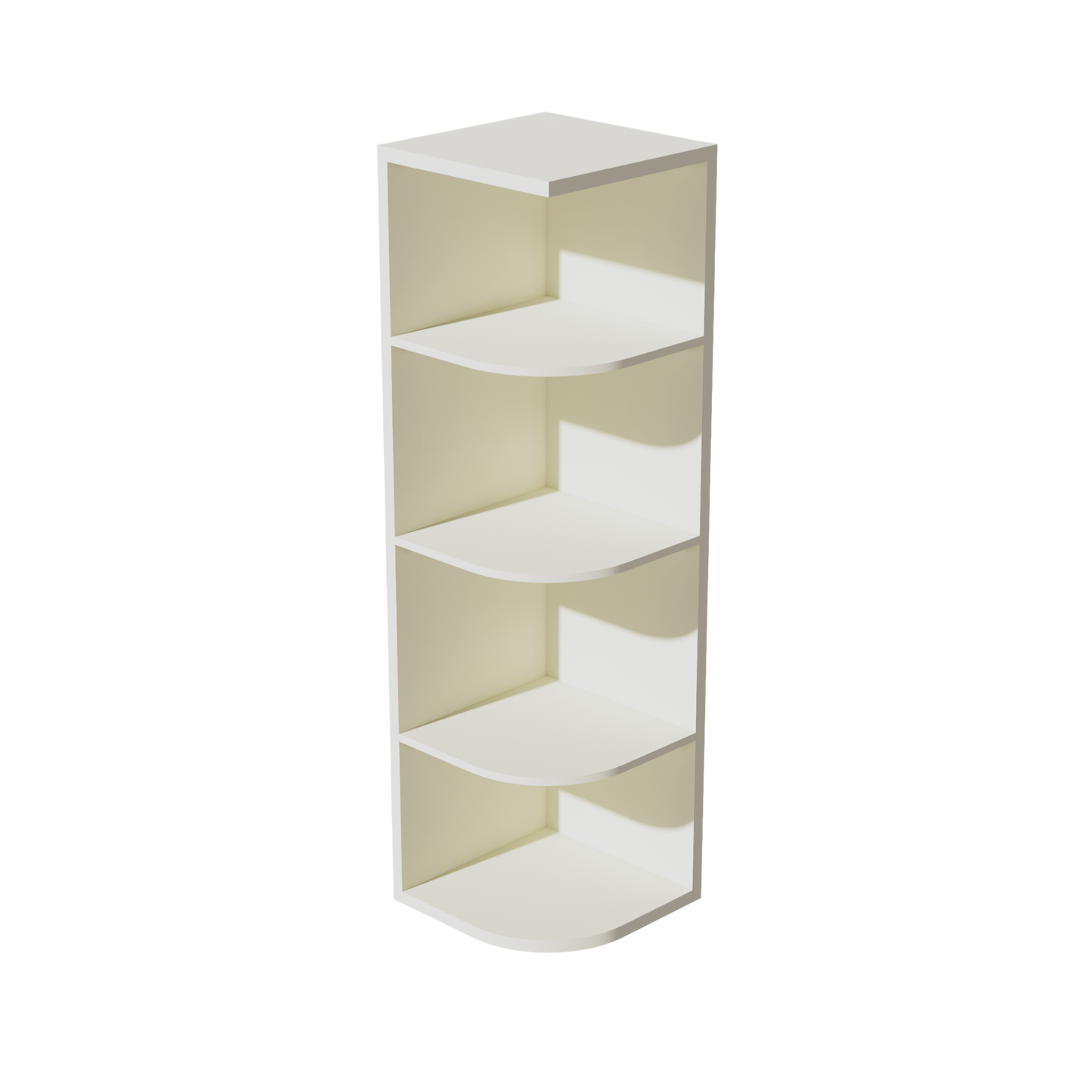 TW-OE1242: Creamy White Shaker 12"W x 42"H 4 Shelves Wall End Shelf Cabinet