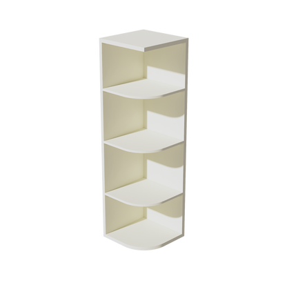 TW-OE1242: Creamy White Shaker 12"W x 42"H 4 Shelves Wall End Shelf Cabinet