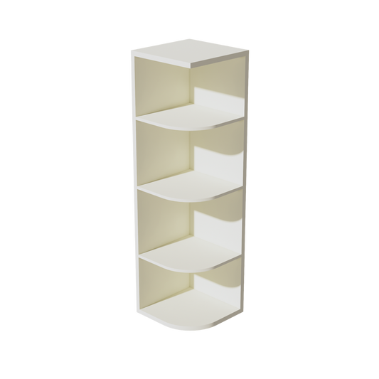 TW-OE1242: Creamy White Shaker 12"W x 42"H 4 Shelves Wall End Shelf Cabinet