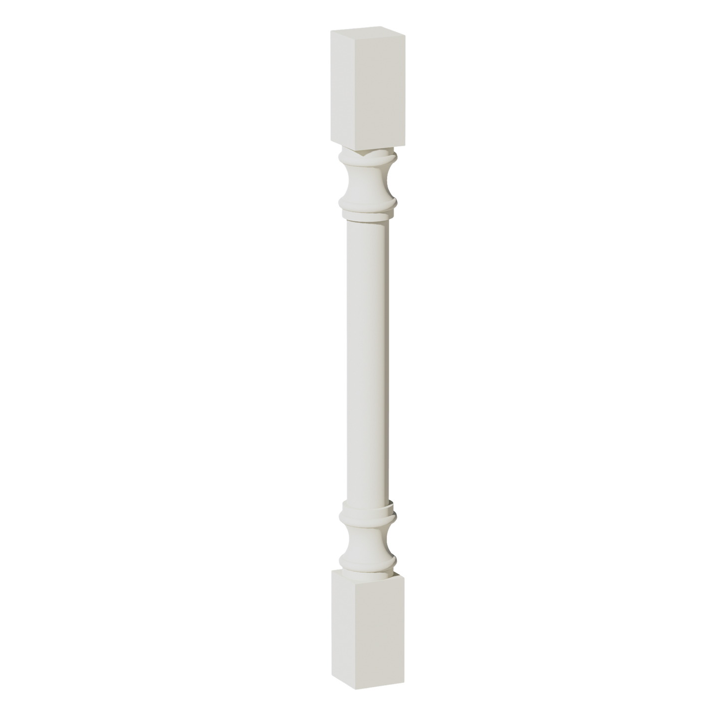 TW-RP336: Creamy White Shaker 03"W x 36"H x 03"D Round Roman Pillar