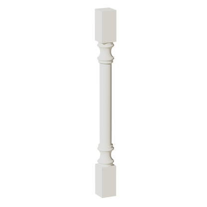 TW-RP336: Creamy White Shaker 03"W x 36"H x 03"D Round Roman Pillar