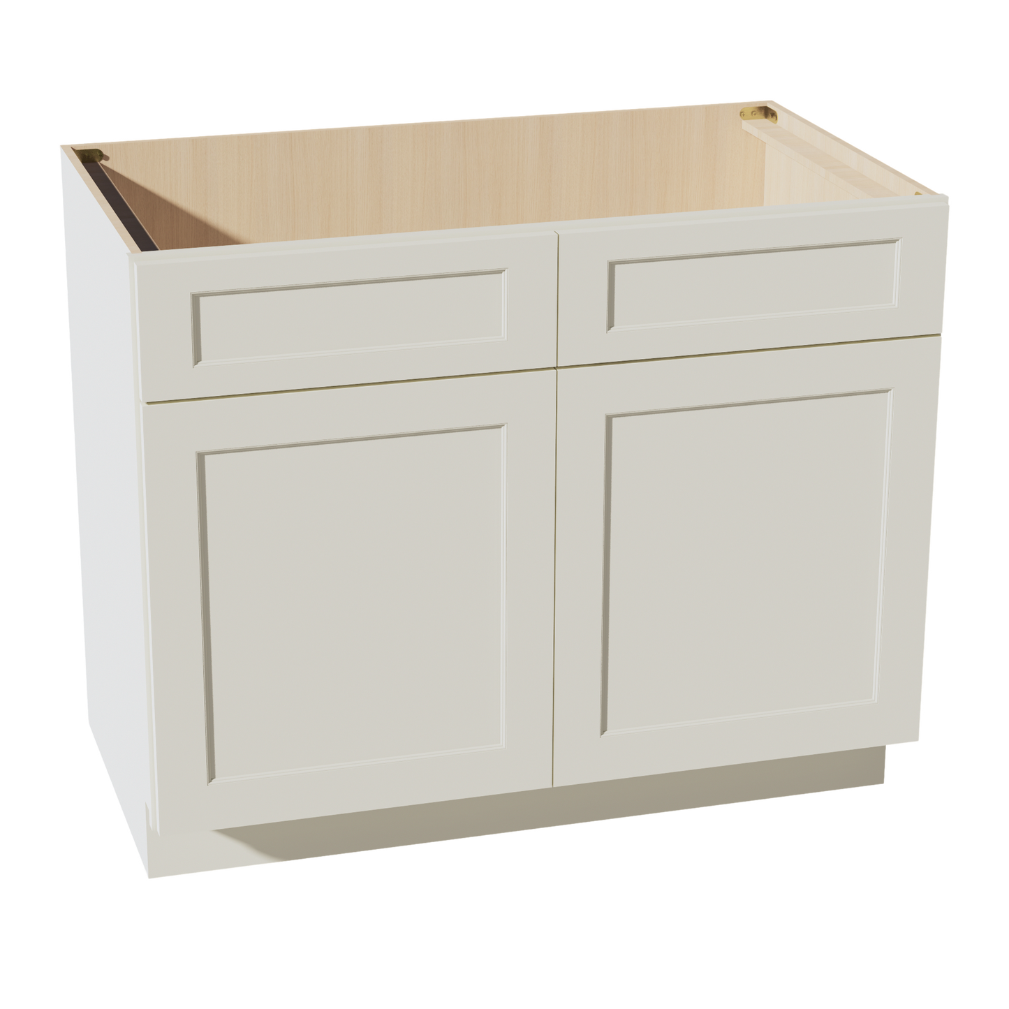 TW-SB42: Creamy White Shaker 42" 2 Doors 2 False Drawers Sink Base Cabinet