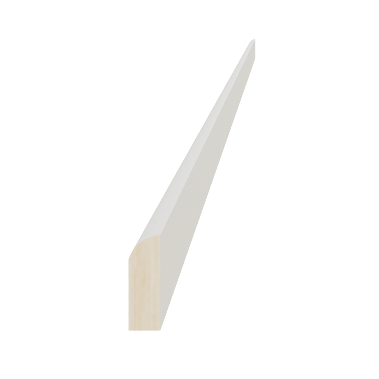 TW-SM8-S: Creamy White Shaker 96"W x 3/4"H x 1/4"D Scribe Molding