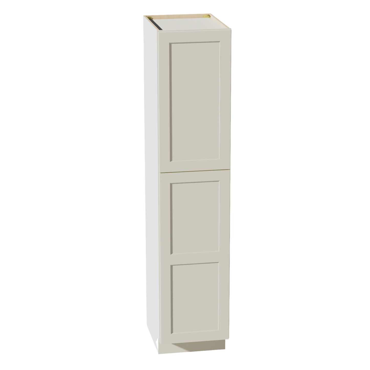 TW-TP1884: Creamy White Shaker 18"W x 84"H x 24"D 2 Doors & 5 Shelves Tall Shelf Pantry Cabinets