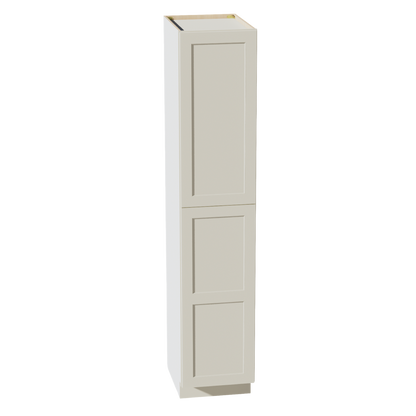 TW-TP1890: Creamy White Shaker 18"W x 90"H x 24"D 2 Doors & 5 Shelves Tall Shelf Pantry Cabinets