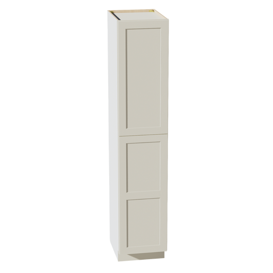 TW-TP1890: Creamy White Shaker 18"W x 90"H x 24"D 2 Doors & 5 Shelves Tall Shelf Pantry Cabinets