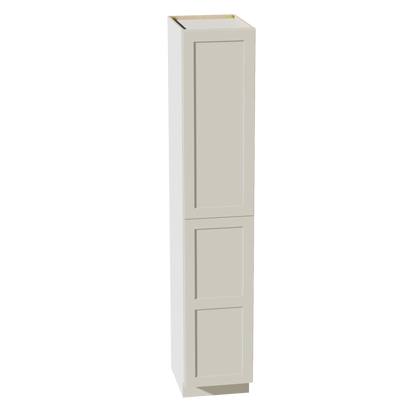 TW-TP1896: Creamy White Shaker 18"W x 96"H x 24"D 2 Doors & 6 Shelves Tall Shelf Pantry Cabinets