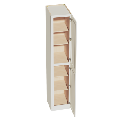 TW-TP1896: Creamy White Shaker 18"W x 96"H x 24"D 2 Doors & 6 Shelves Tall Shelf Pantry Cabinets