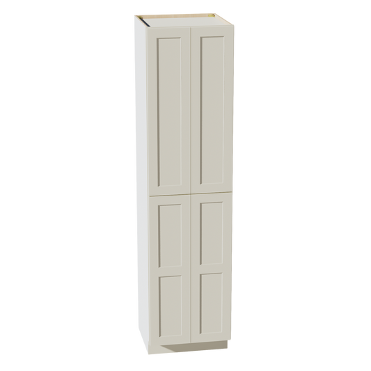 TW-TP2496: Creamy White Shaker 24"W x 96"H x 24"D 4 Door & 6 Shelves Tall Shelf Pantry Cabinets