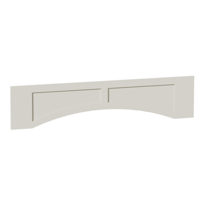 TW-VARP54: Creamy White Shaker 54"W x 12"H x 3/4"D Arched Valance with Raised Panel