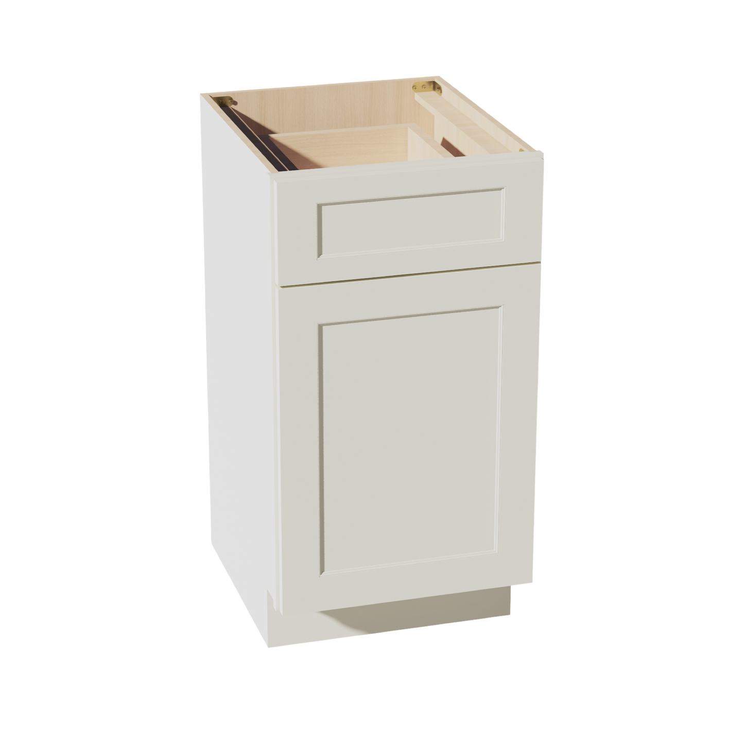 TW-VB1821: Creamy White Shaker 18"W x 34-1/2"H x 21"D 1 Door & 1 Drawer Single Door Vanity Base Cabinets