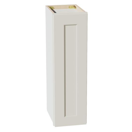 TW-W0930: Creamy White Shaker 09"W x 30"H 1 Door & 2 Shelves Standard Wall Cabinet
