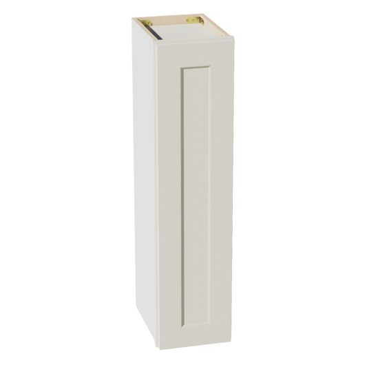 TW-W0936: Creamy White Shaker 09"W x 36"H 1 Door & 2 Shelves Standard Wall Cabinet