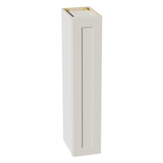 TW-W0942: Creamy White Shaker 09"W x 42"H 1 Door & 3 Shelves Standard Wall Cabinet