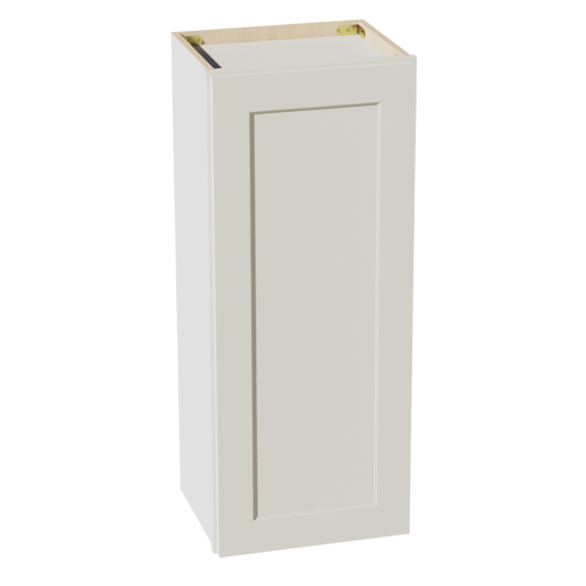 TW-W1536: Creamy White Shaker 15"W x 36"H 1 Door & 2 Shelves Standard Wall Cabinet