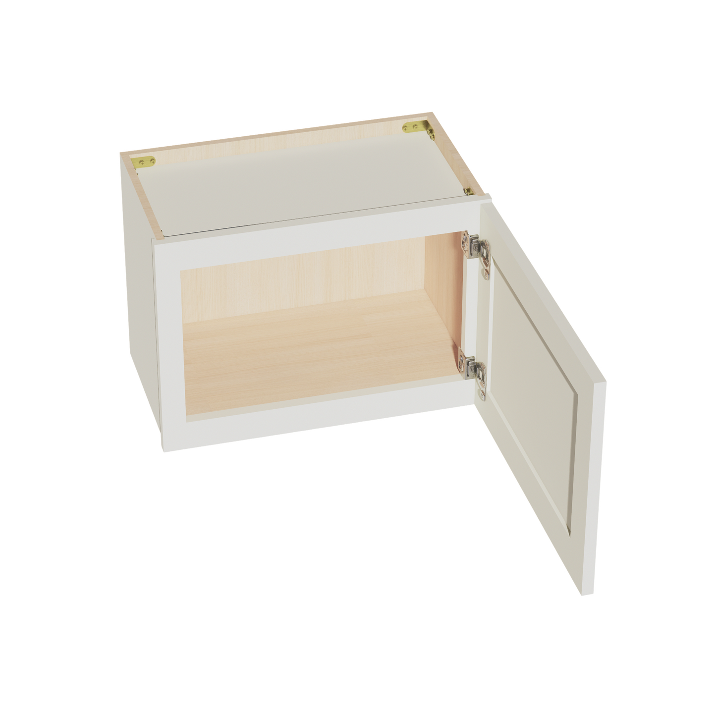 TW-W2115: Creamy White Shaker 21"W x 15"H 1 Door Standard Wall Bridge Cabinet