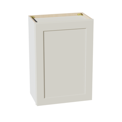 TW-W2130: Creamy White Shaker 21"W x 30"H 1 Door & 2 Shelves Standard Wall Cabinet