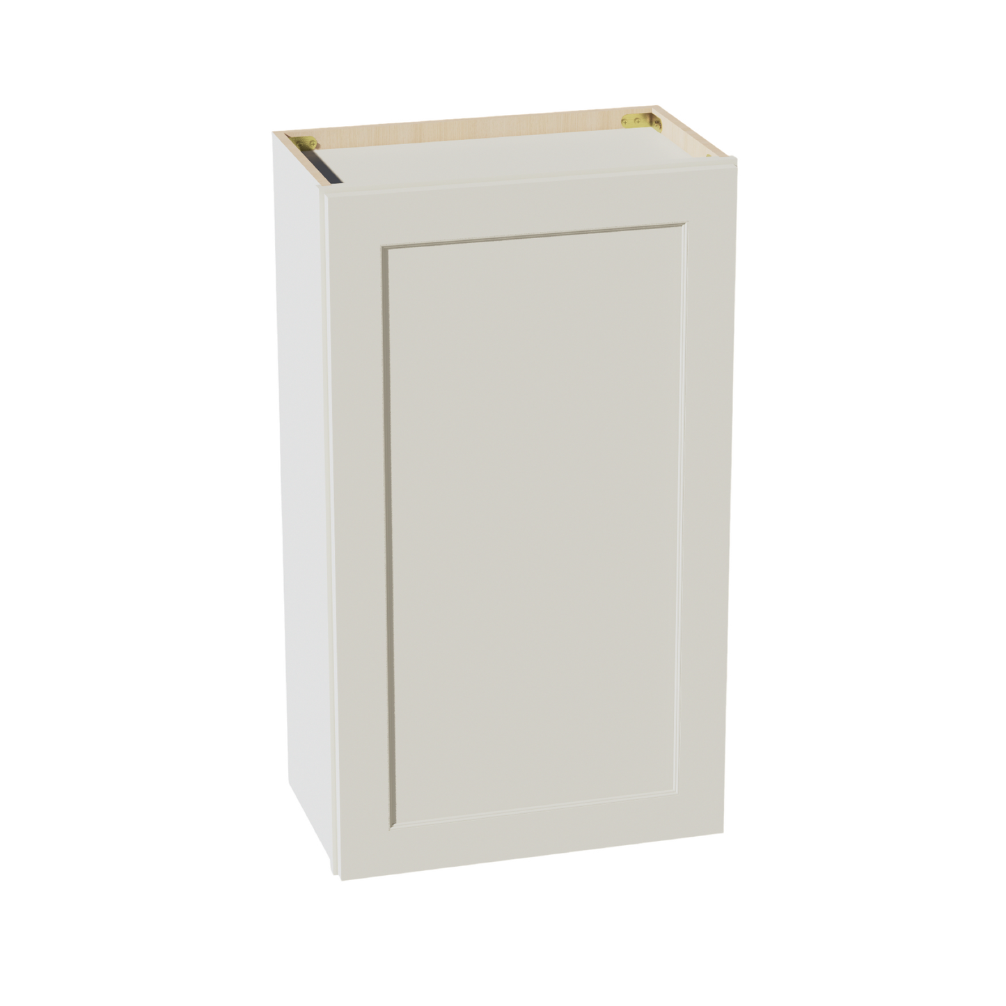 TW-W2136: Creamy White Shaker 21"W x 36"H 1 Door & 2 Shelves Standard Wall Cabinet