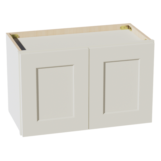 TW-W2415: Creamy White Shaker 24"W x 15"H 2 Doors Standard Wall Bridge Cabinet