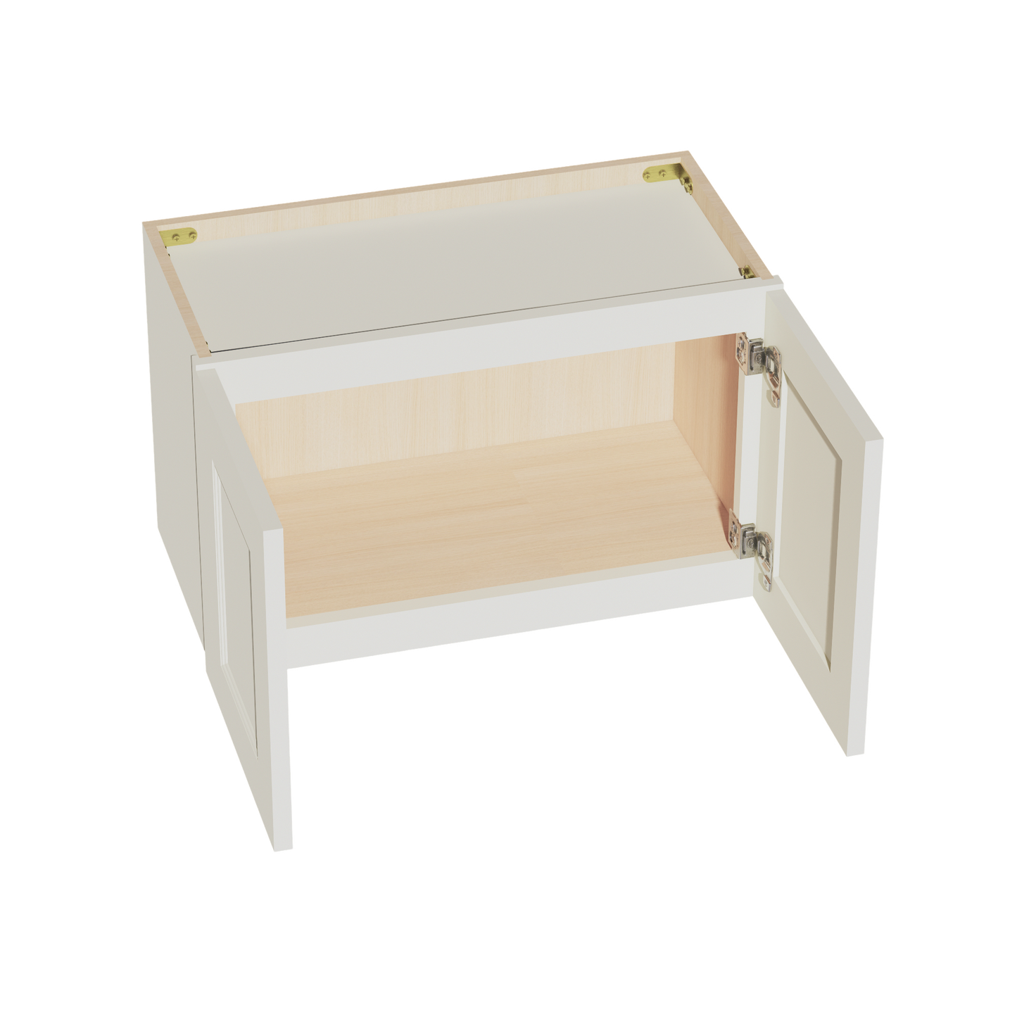 TW-W2415: Creamy White Shaker 24"W x 15"H 2 Doors Standard Wall Bridge Cabinet