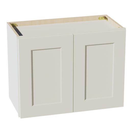 TW-W2418: Creamy White Shaker 24"W x 18"H 2 Doors Standard Wall Bridge Cabinet