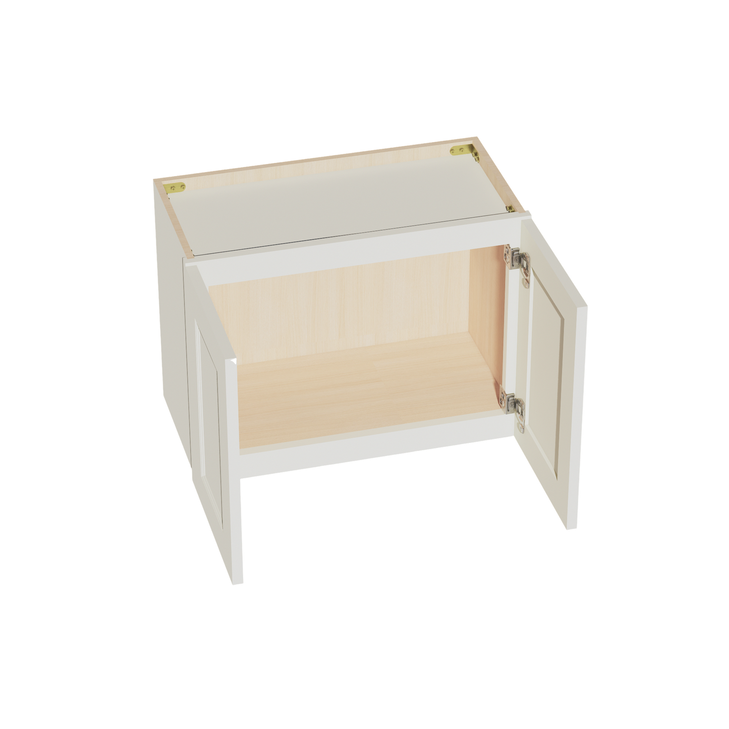 TW-W2418: Creamy White Shaker 24"W x 18"H 2 Doors Standard Wall Bridge Cabinet