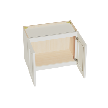 TW-W2418: Creamy White Shaker 24"W x 18"H 2 Doors Standard Wall Bridge Cabinet