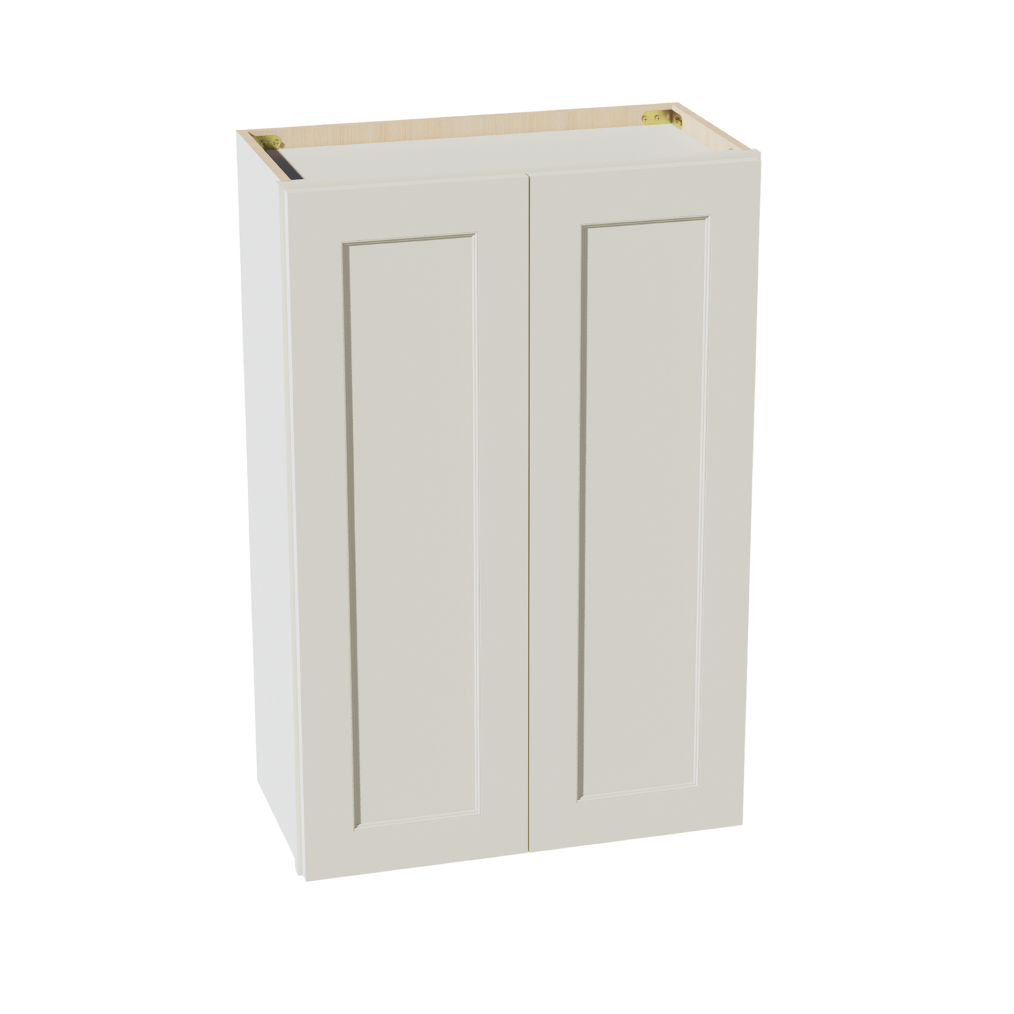 TW-W2436: Creamy White Shaker 24"W x 36"H 2 Doors & 2 Shelves Standard Wall Cabinet