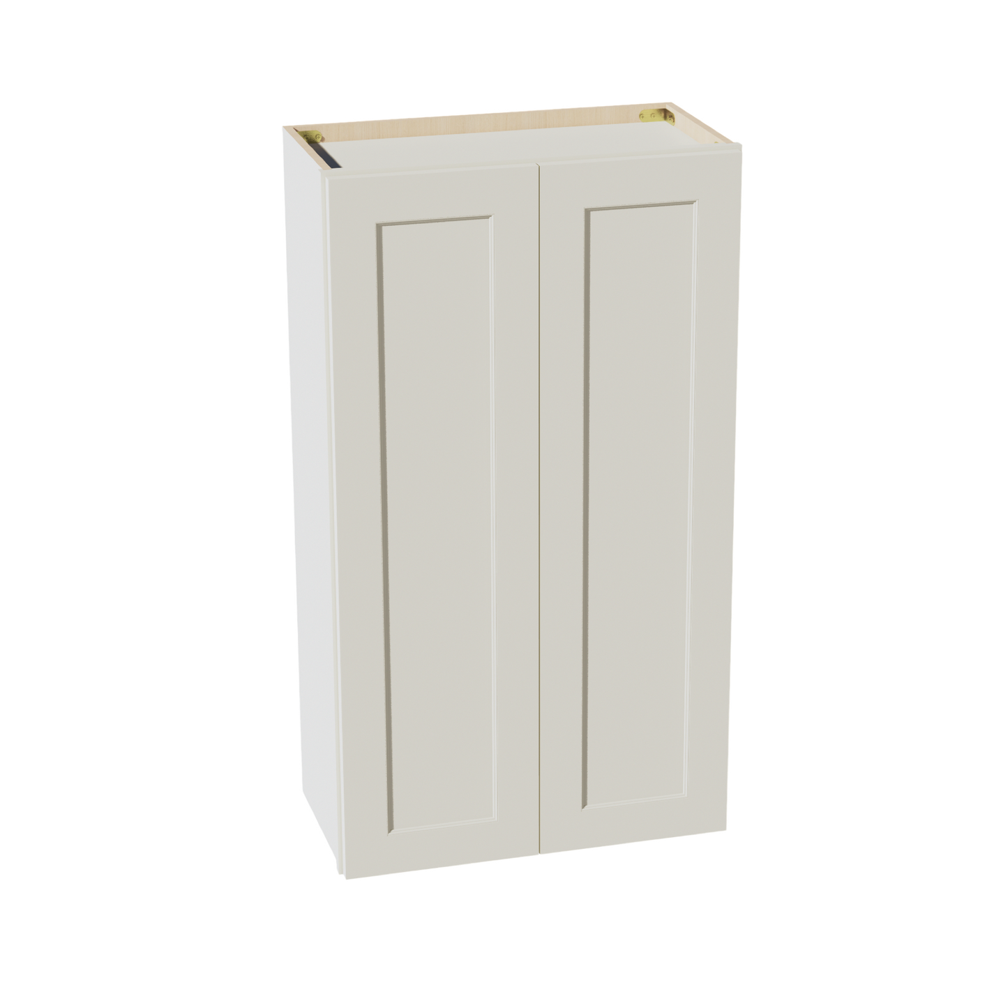 TW-W2442: Creamy White Shaker 24"W x 42"H 2 Doors & 3 Shelves Standard Wall Cabinet