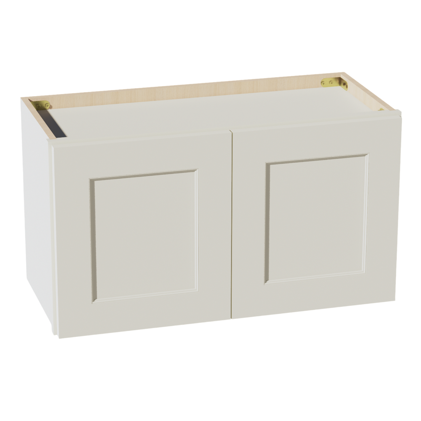 TW-W2715: Creamy White Shaker 27"W x 15"H 2 Doors Standard Wall Bridge Cabinet