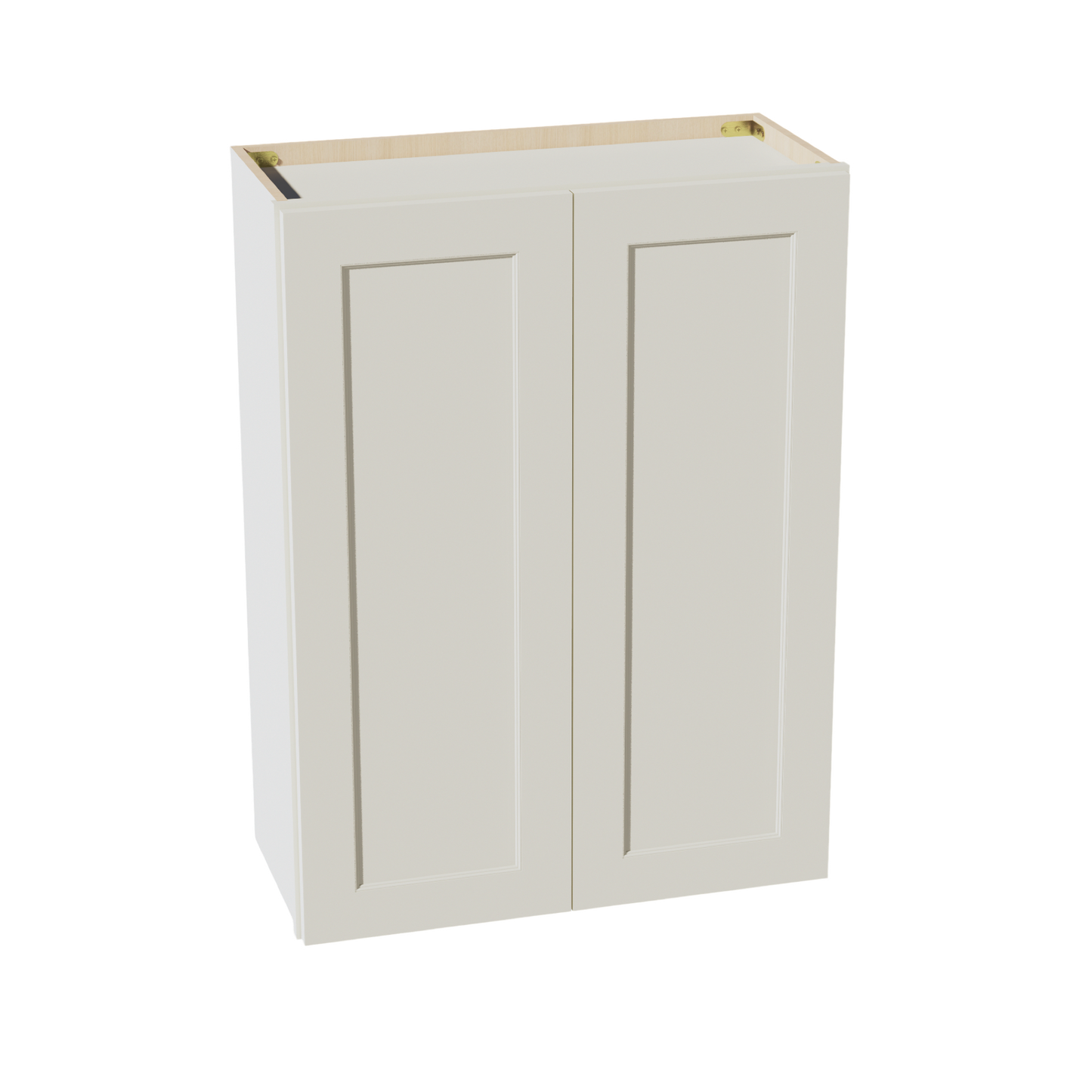 TW-W2736: Creamy White Shaker 27"W x 36"H 2 Doors & 2 Shelves Standard Wall Cabinet