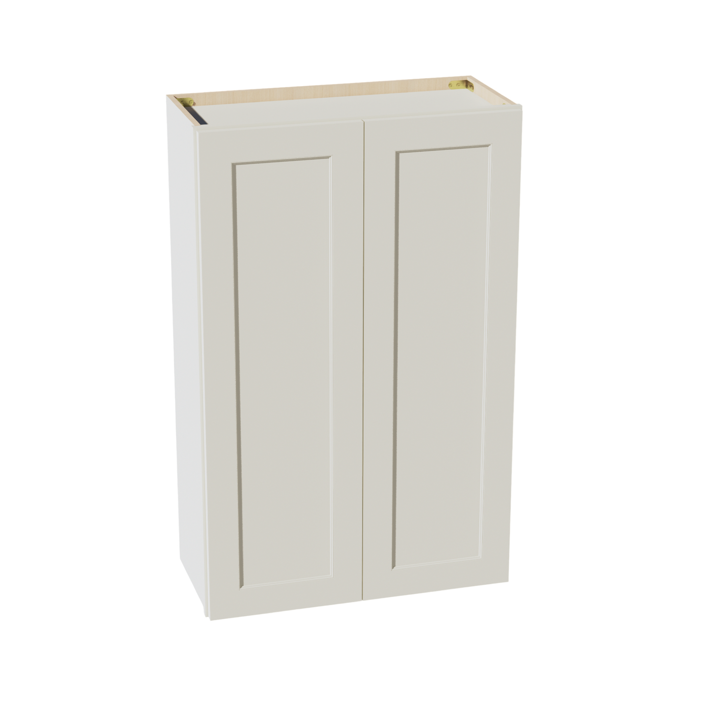 TW-W2742: Creamy White Shaker 27"W x 42"H 2 Doors & 3 Shelves Standard Wall Cabinet