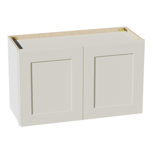 TW-W3018: Creamy White Shaker 30"W x 18"H 2 Doors Standard Wall Bridge Cabinet