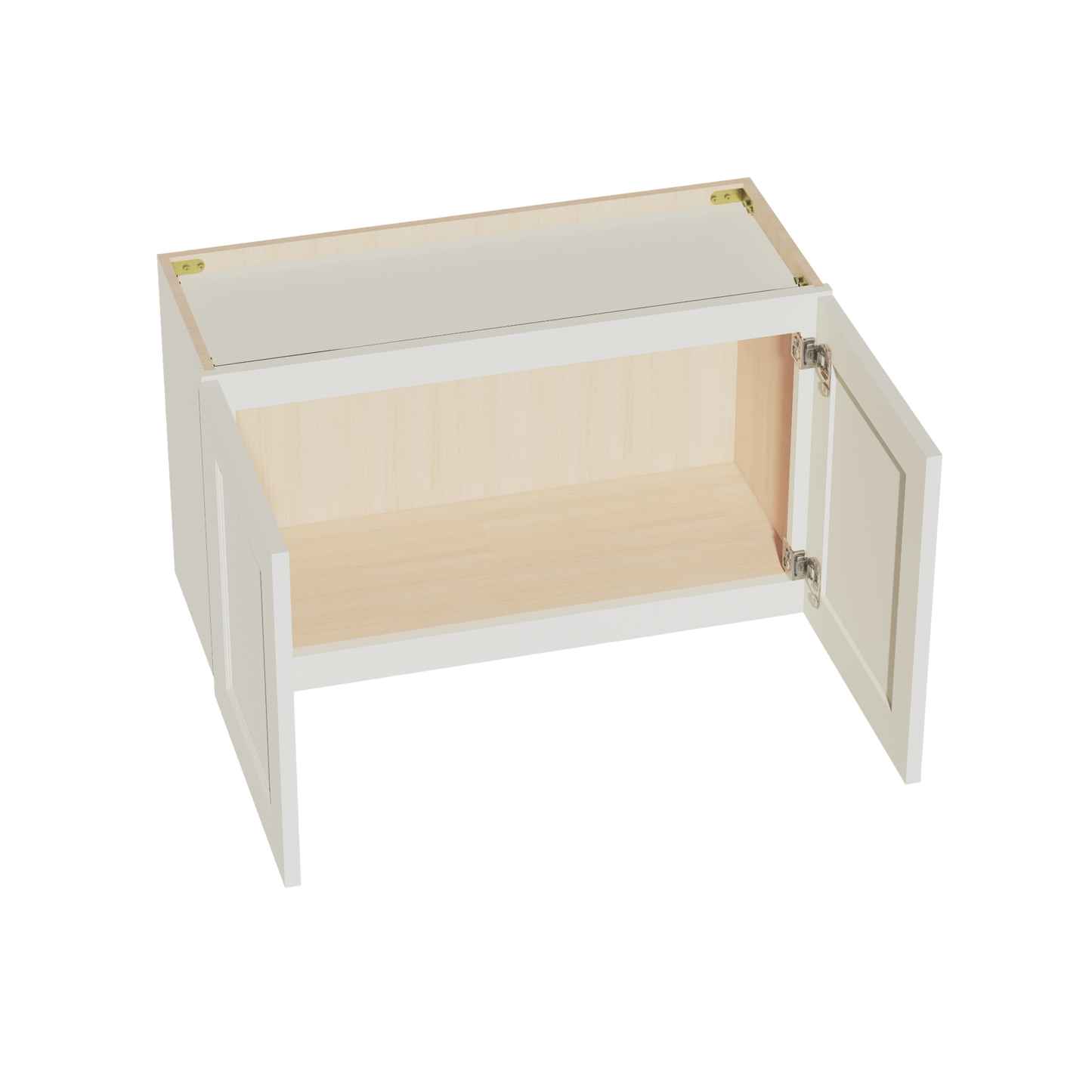 TW-W3018: Creamy White Shaker 30"W x 18"H 2 Doors Standard Wall Bridge Cabinet