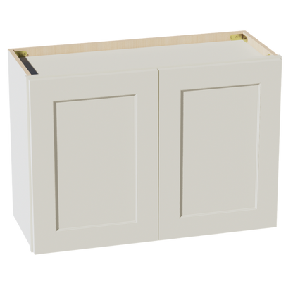 TW-W3021: Creamy White Shaker 30"W x 21"H 2 Doors Standard Wall Bridge Cabinet